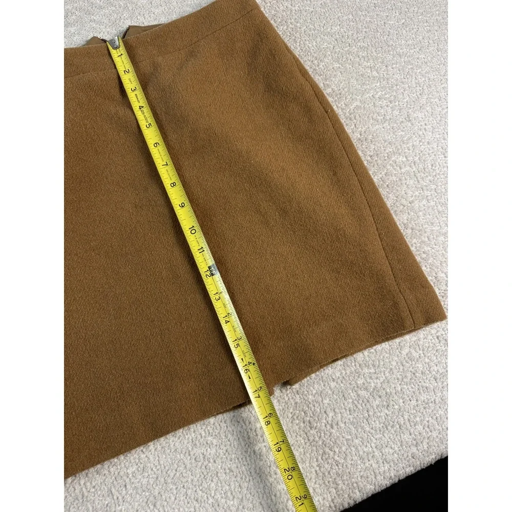 J Crew Mercantile Skirt Womens 0 Petite‎ Brown Wool Blend Classic Career Work